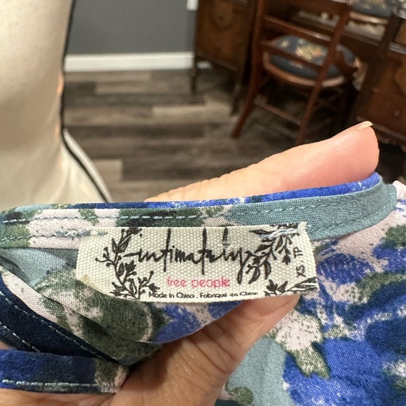 Intimately Free People Cascade Mini Slip Dress Blue Floral Romantic XS NWOT - Picture 6 of 7
